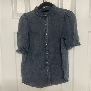 Jane and Delancey Charcoal Denim Blouse